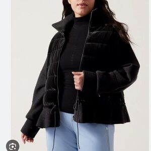 Athleta Sz 2X Coat Hanover Hybrid Black Jacket Minimalist Athleisure plus size